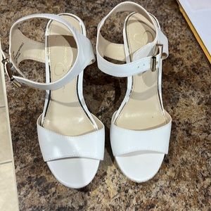 Jessica Simpson White Wedges.